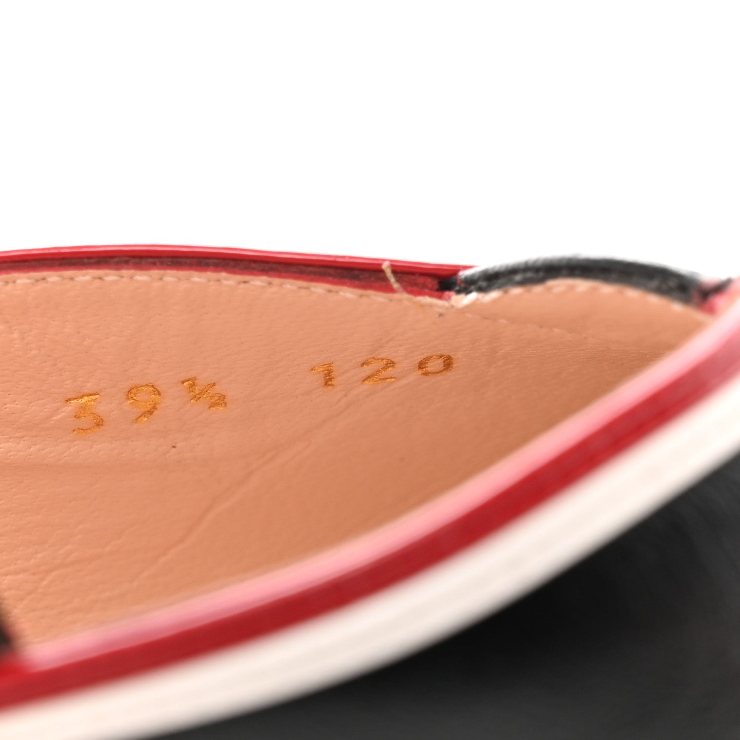 Gucci Malaga Kid Soft Patent Platform Pumps 39.5 Black Hibiscus Red Great White 9 of 13