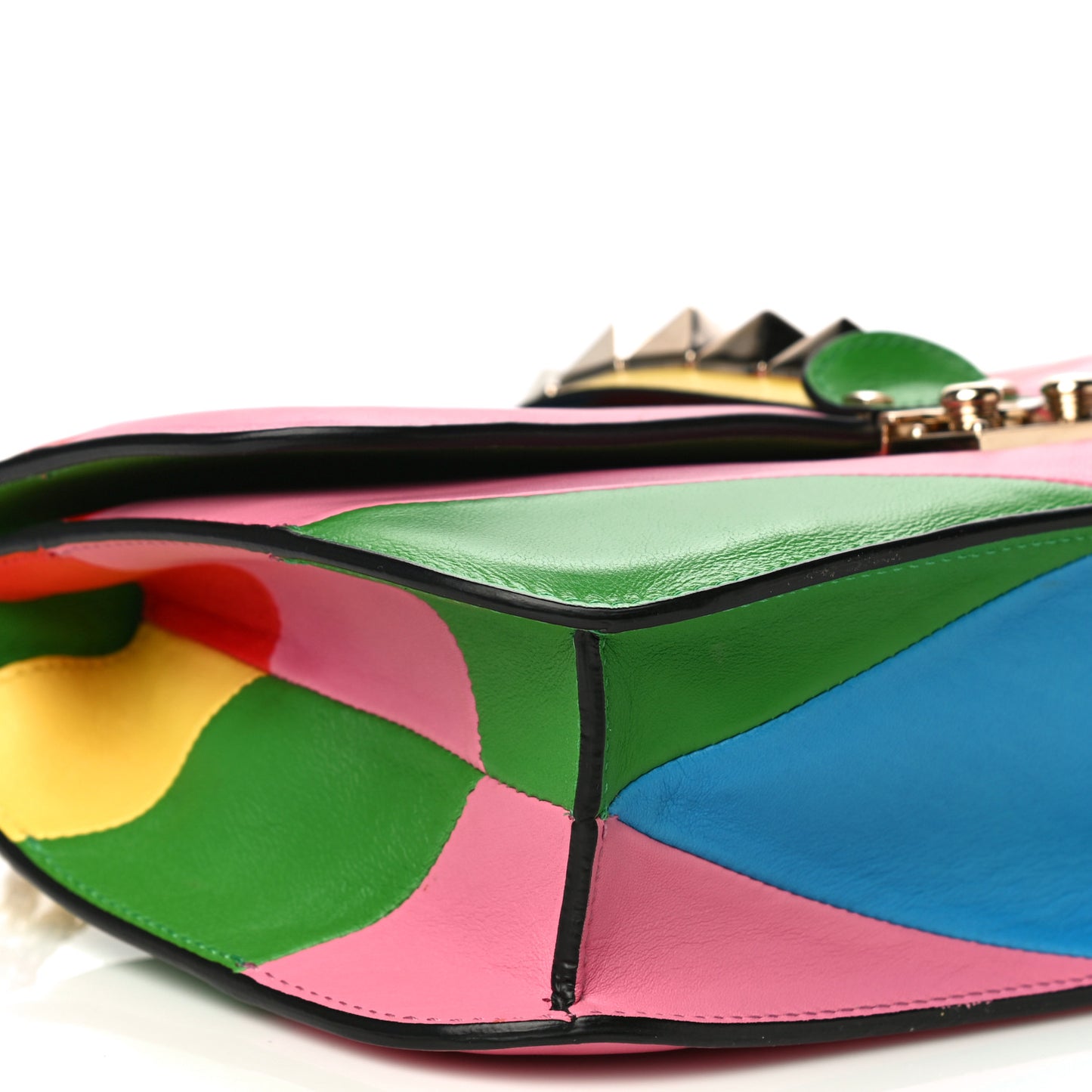Vitello 1973 Medium Glam Lock Rockstud Flap Multicolor