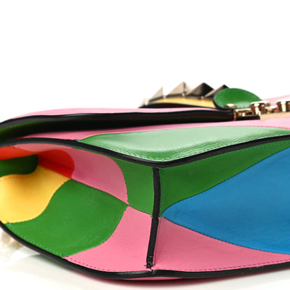 Valentino Garavani Vitello 1973 Medium Glam Lock Rockstud Flap Multicolor 10 of 40