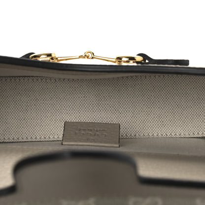 Gucci GG Supreme Monogram Textured Dollar Calfskin Mini Horsebit 1955 Shoulder Bag Beige Mystic White Oatmeal 5 of 12