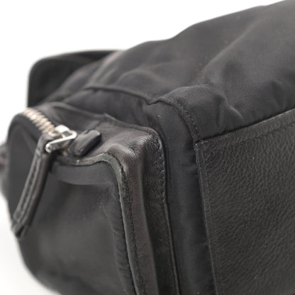 Prada Soft Calfskin Tessuto Nylon Shoulder Bag Black 9 of 16