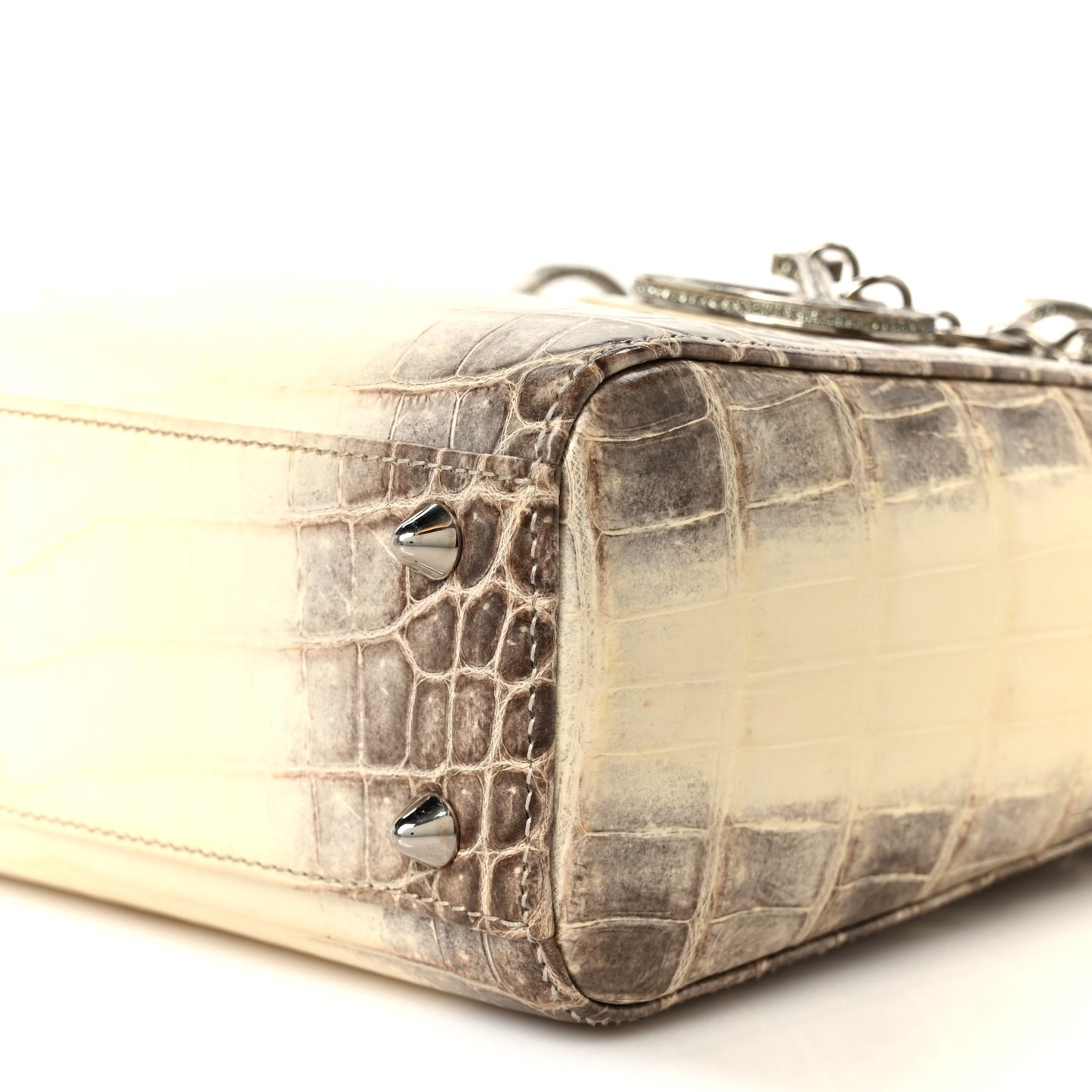 Niloticus Crocodile Himalaya Crystal Small Lady Dior White