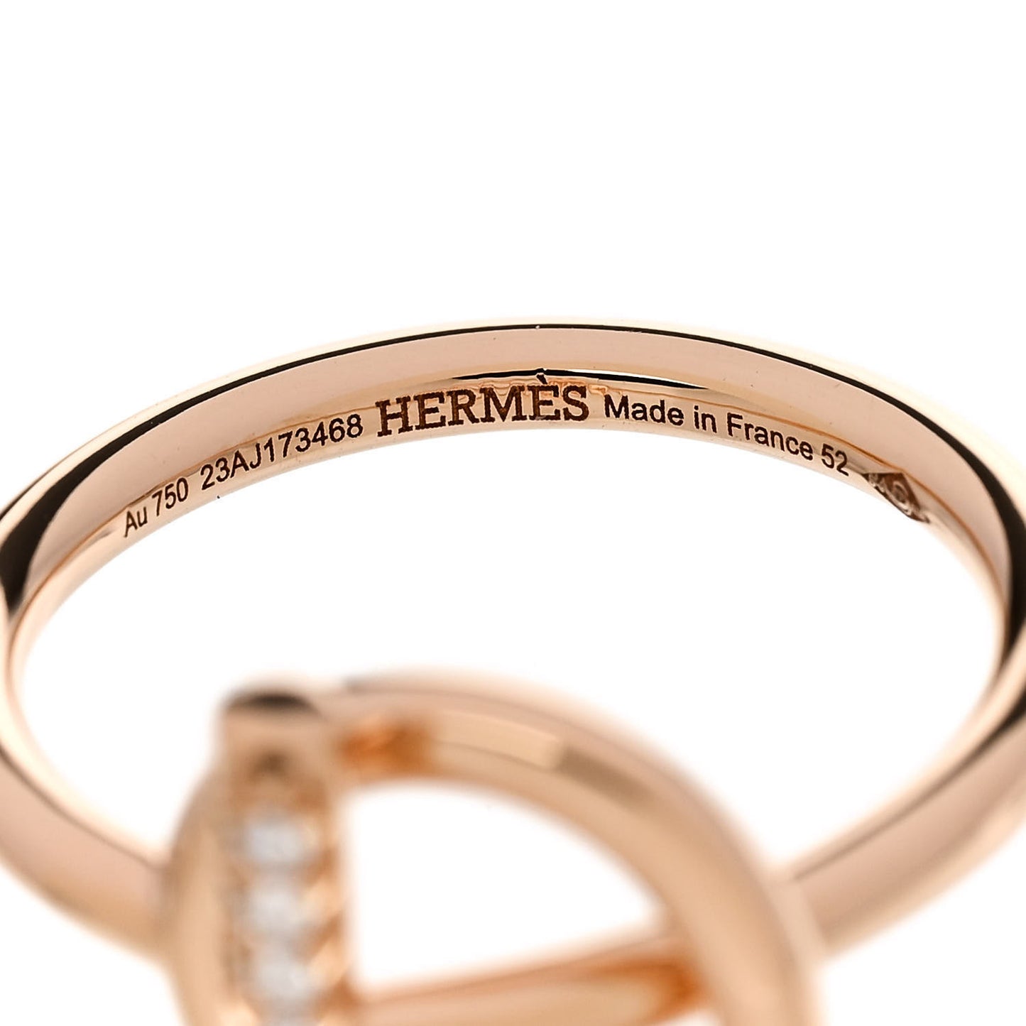 18K Rose Gold Diamond PM Echappee Ring 52 6