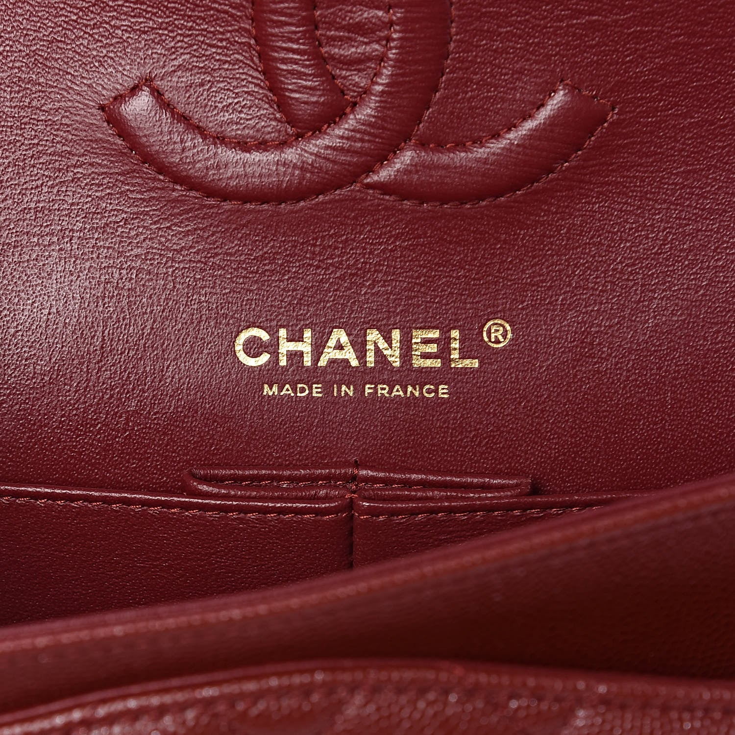 Chanel Iridescent Caviar Quilted Medium Double Flap Burgundy 6 of 9