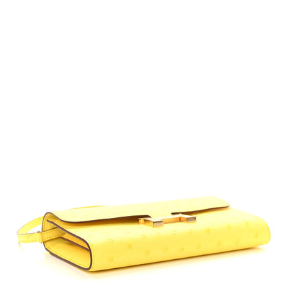 Hermes Ostrich Constance Long Wallet To Go Jaune Citron 4 of 9