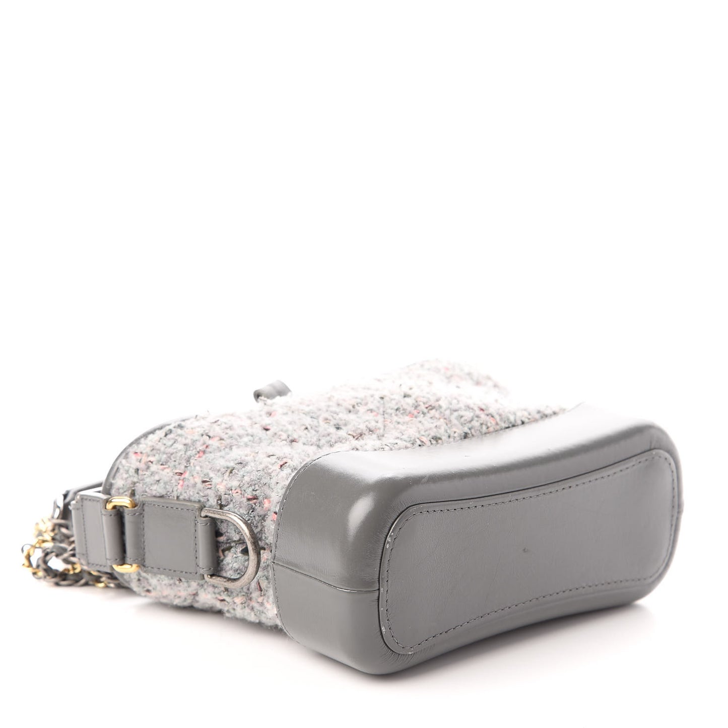 Tweed Calfskin Quilted Small Gabrielle Hobo Grey