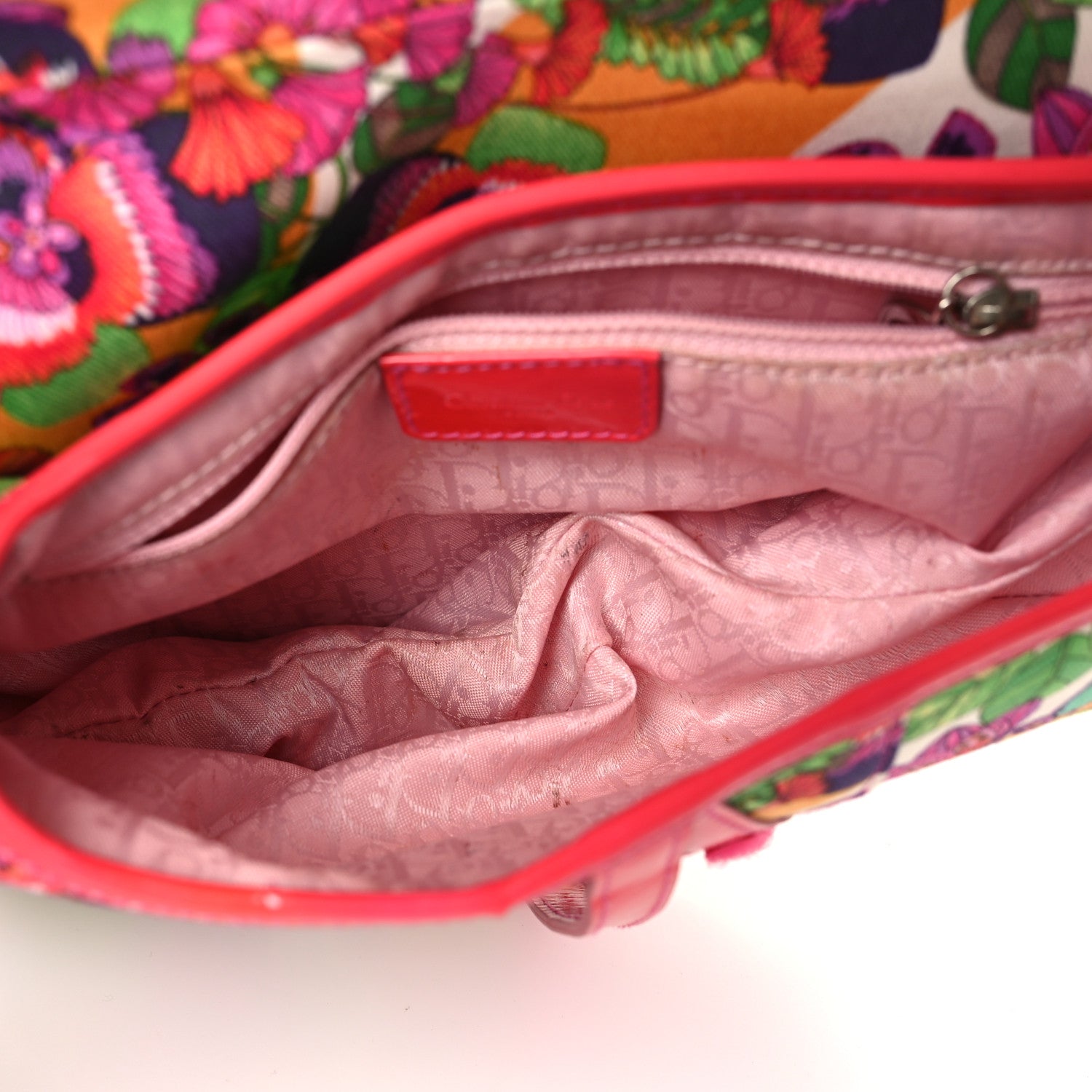 Christian Dior Canvas Floral Hawaii Glamour Saddle Bag Multicolor