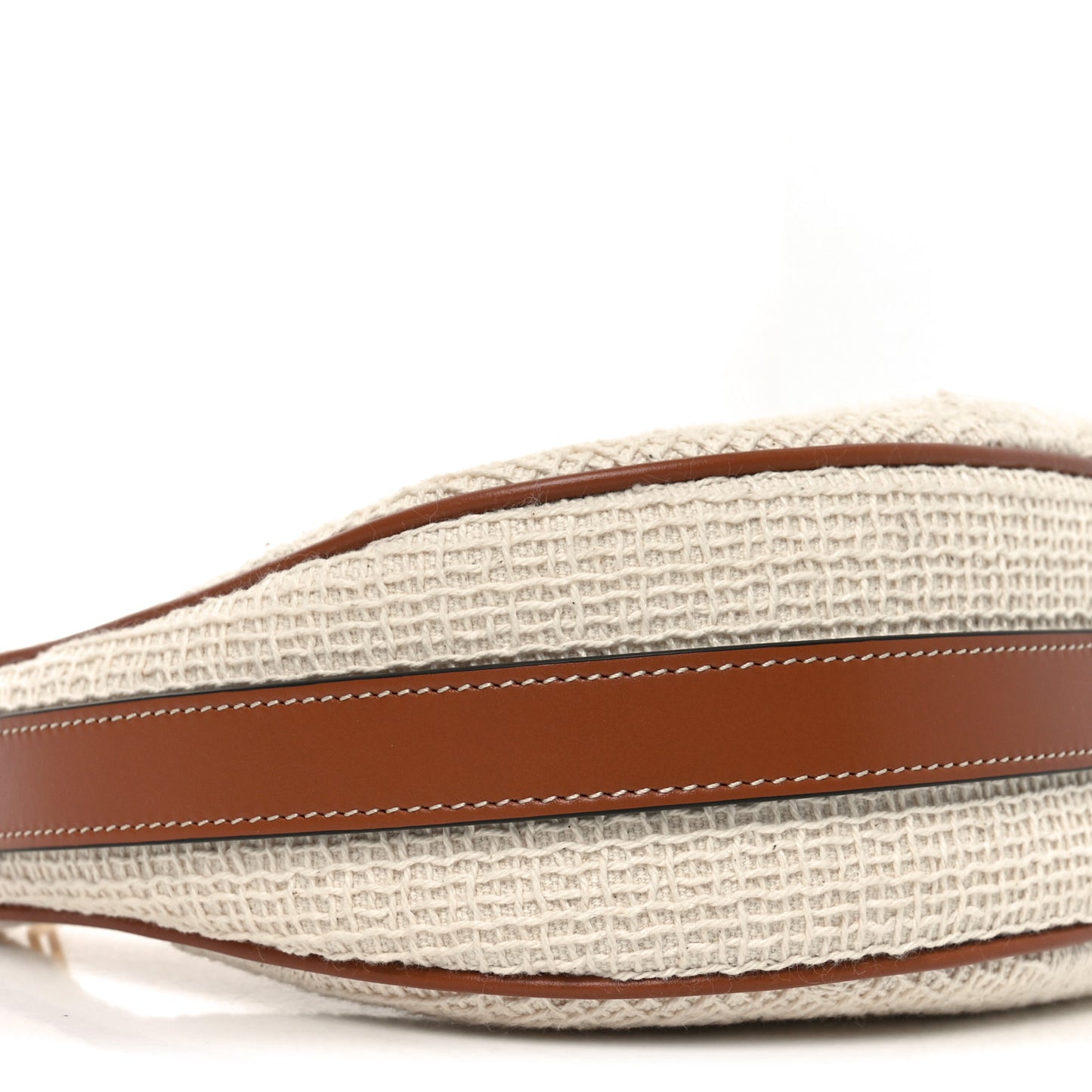 Crochet Embroidered Ava Triomphe Shoulder Bag White Tan