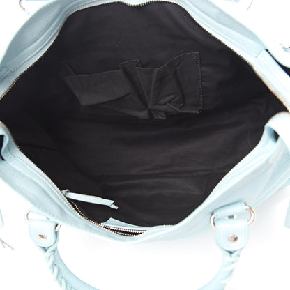 Balenciaga Chevre Silver Metallic Edge Hardware City Bleu Maldives 4 of 10
