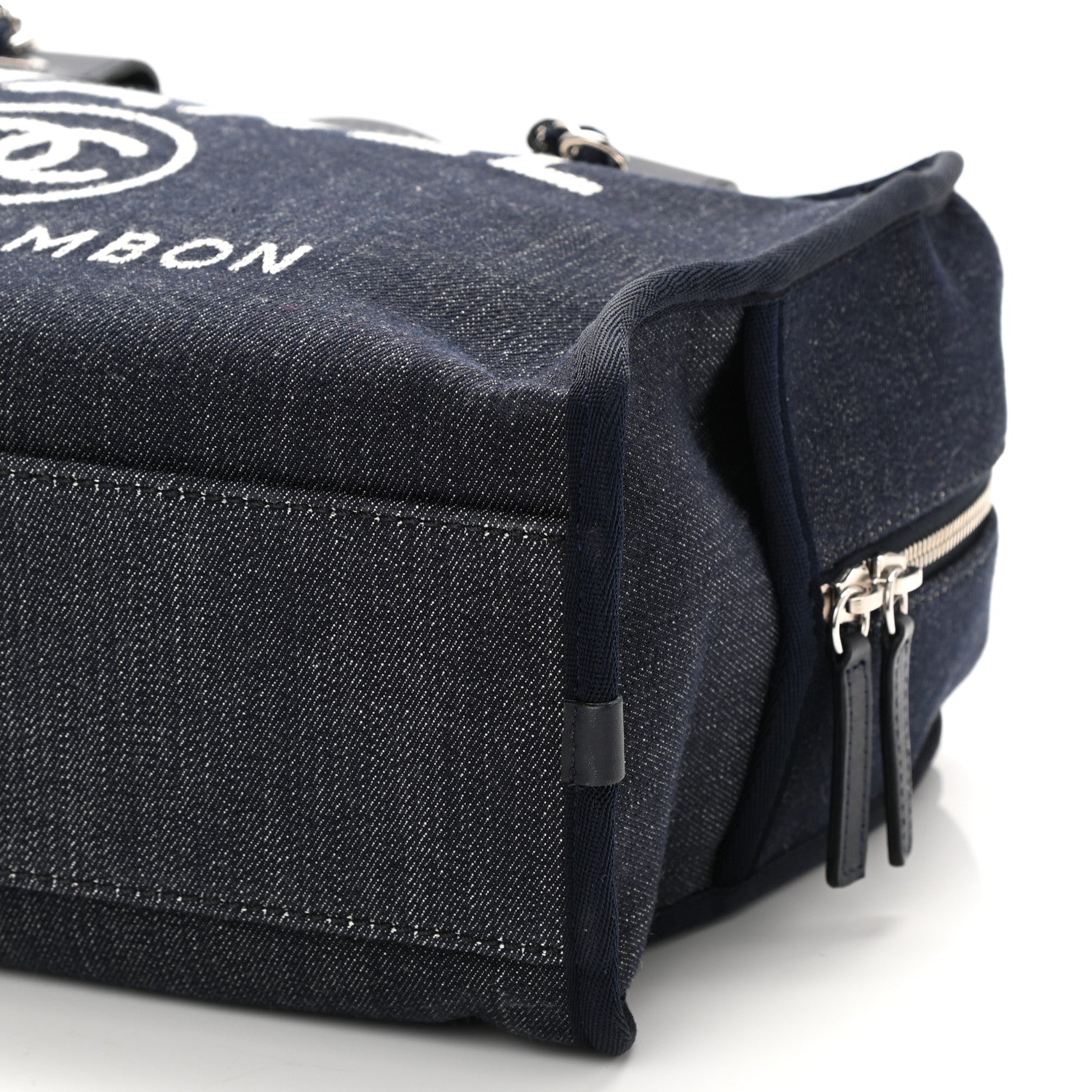 Chanel Denim Deauville Bowling Bag Dark Blue 9 of 9