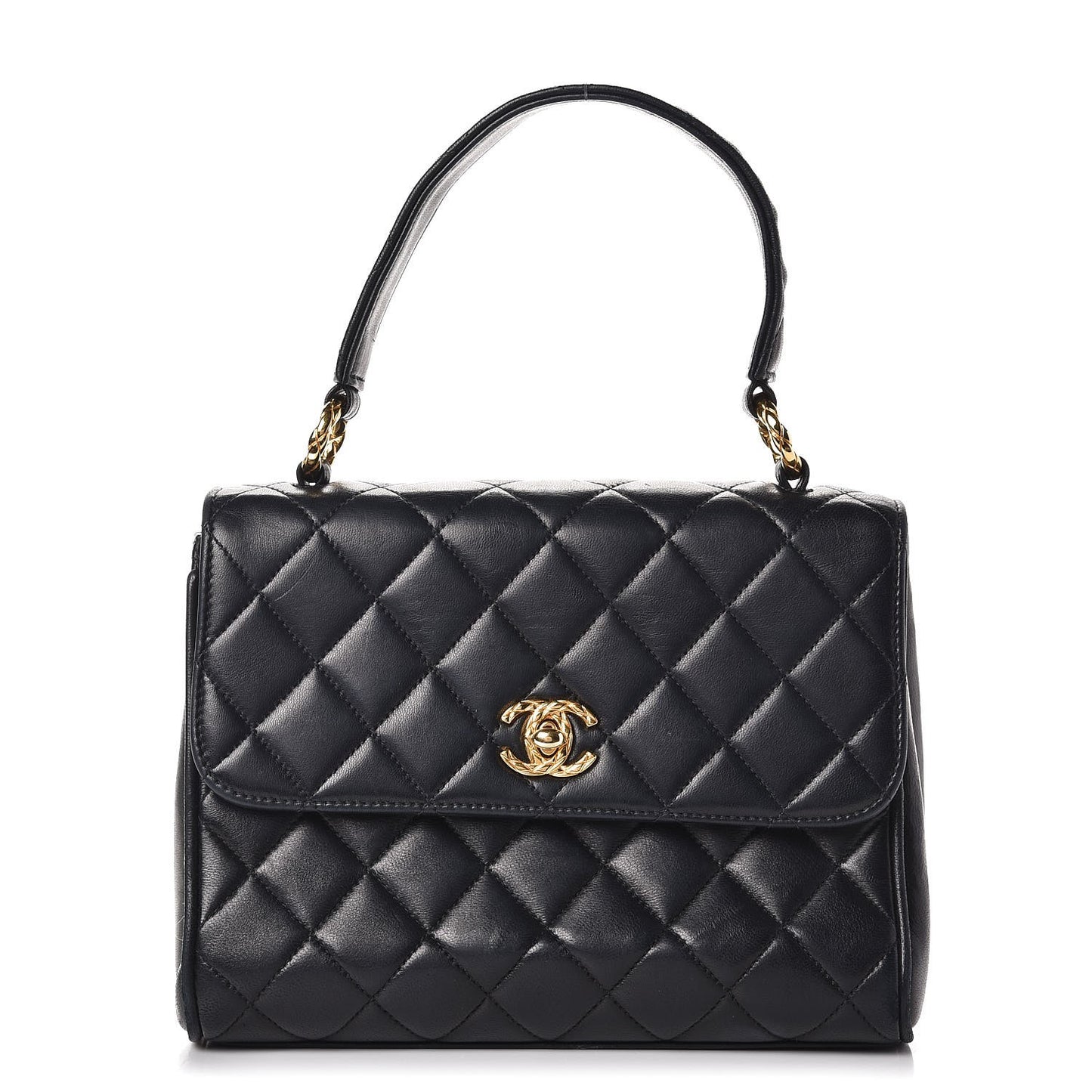 Lambskin Mini Kelly Flap Bag Black
