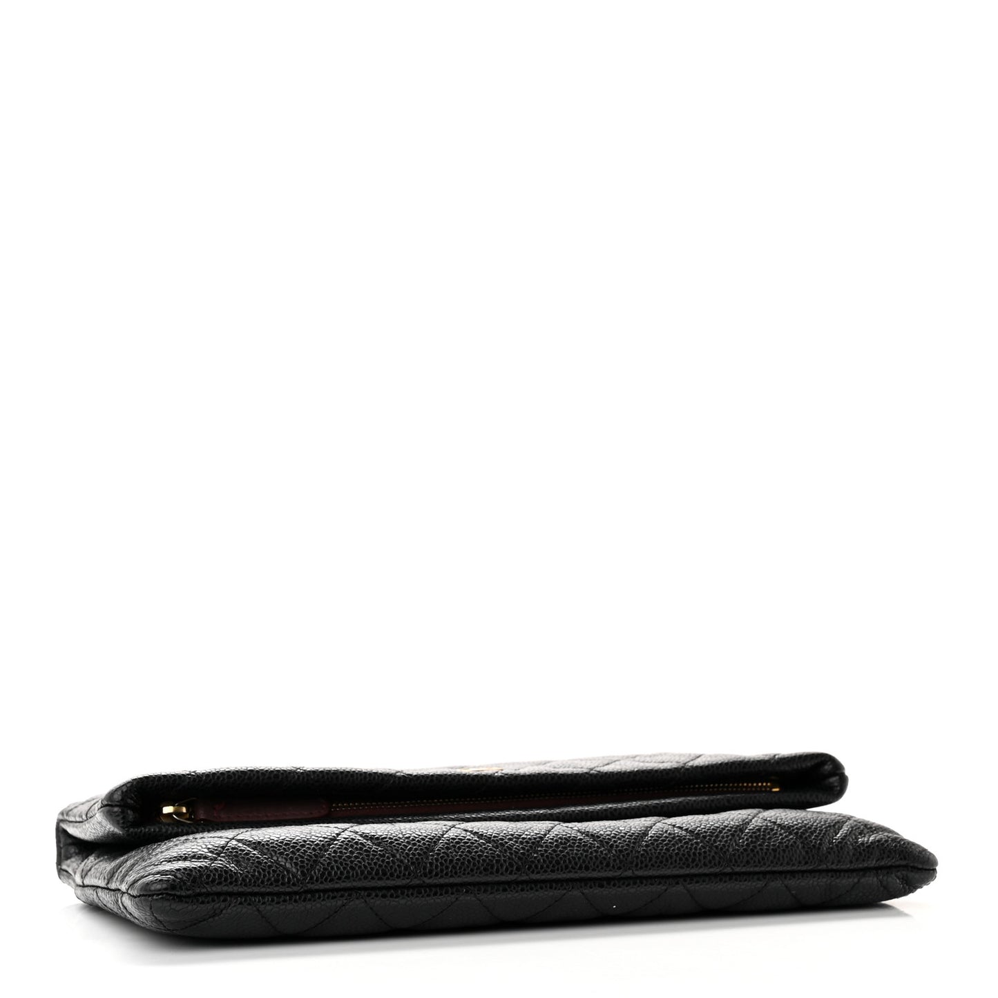 Caviar Quilted CC Beauty Clutch Black