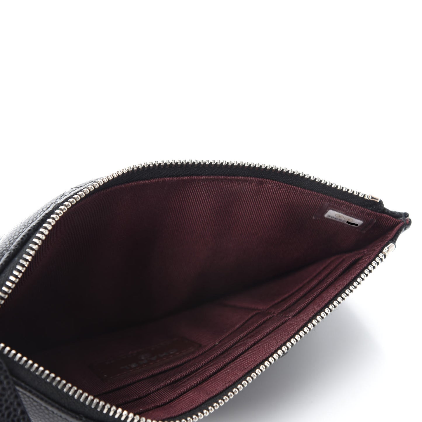 Caviar Quilted Classic Flat Wallet Pouch Black