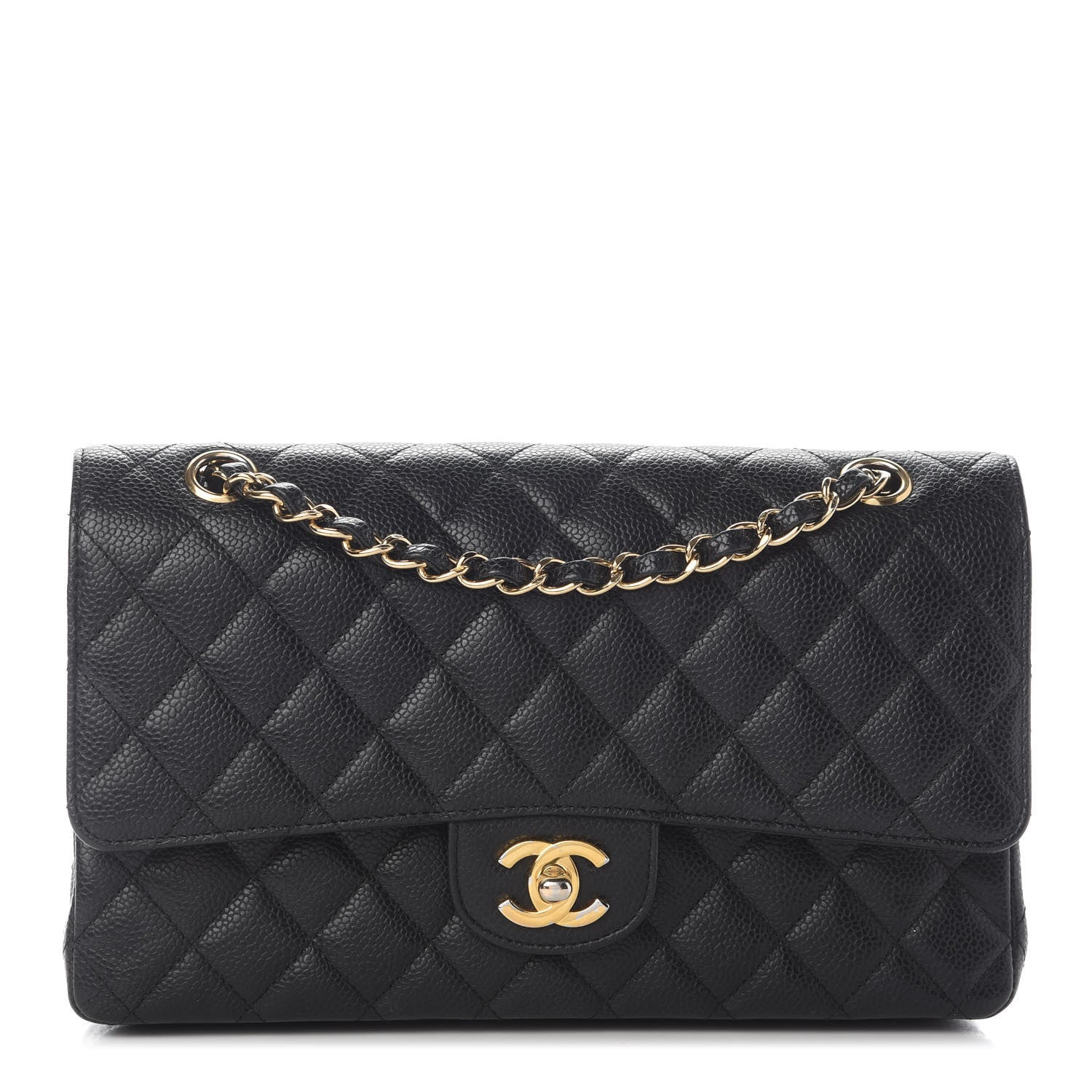 Chanel Caviar Quilted Medium Double Flap Black 1 of 12