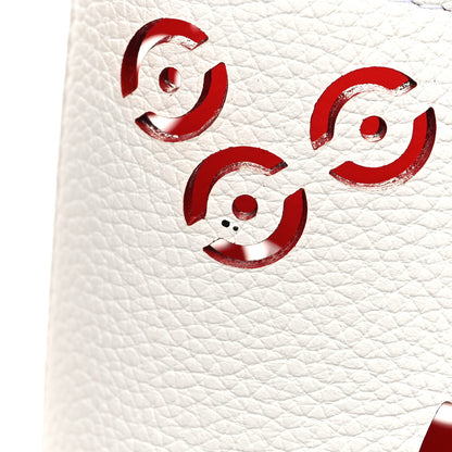 Christian Louboutin Calfskin Perforated Small Loubinthesky Cabarock Spikes Tote Snow 10 of 10