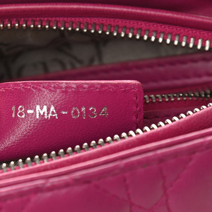 Christian Dior Lambskin Cannage Medium Lady Dior Fuchsia 8 of 10
