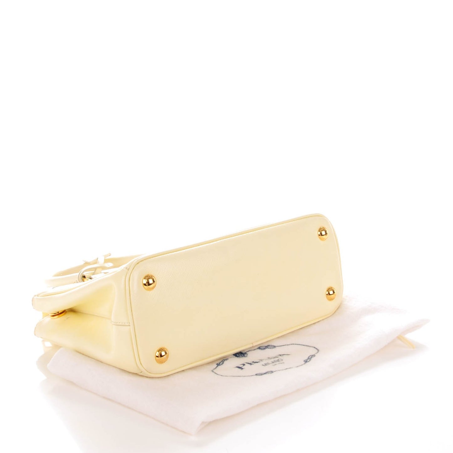Saffiano Vernice Mini Galleria Double Zip Tote Bianco