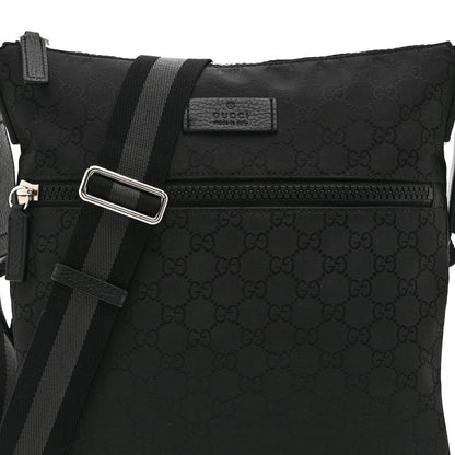 Gucci Nylon Monogram Medium Flat Messenger Bag Black 9 of 11