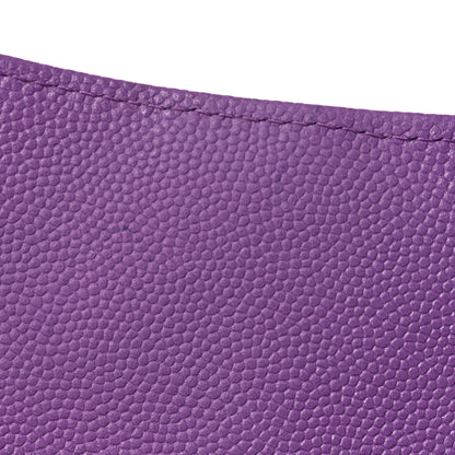Chanel Caviar Quilted Large Gusset Flap Wallet Purple 10 of 13