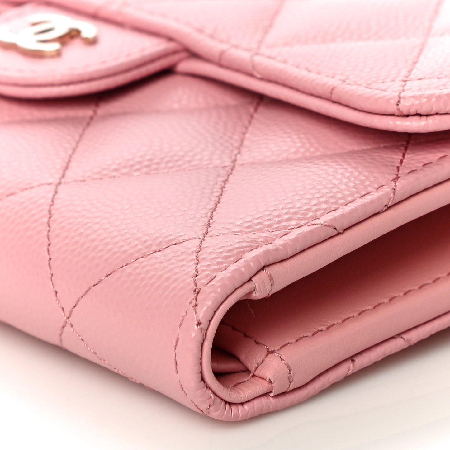 Caviar Quilted Medium Flap Wallet Pink