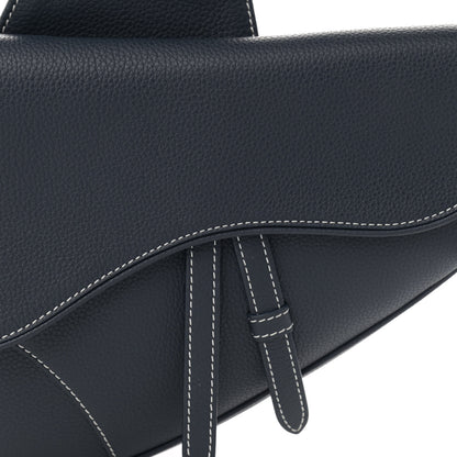 Christian Dior Grained Calfskin Kim Jones Saddle Bag Navy Blue 8 of 11