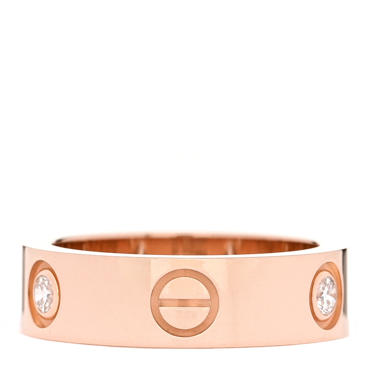 18K Pink Gold 3 Diamond 5.5mm LOVE Ring 52 6