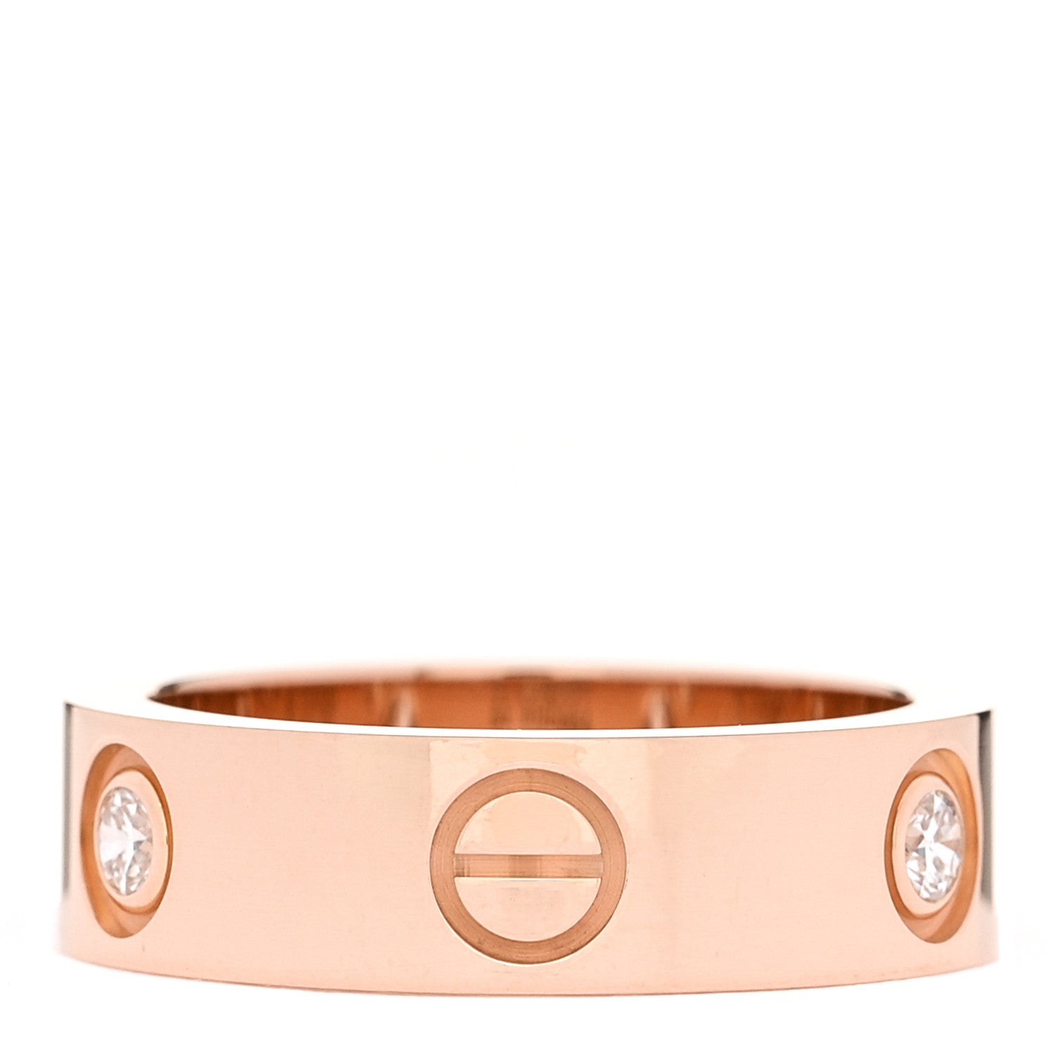 Cartier 18K Pink Gold 3 Diamond 5.5mm LOVE Ring 52 6 3 of 5