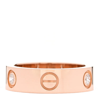 Cartier 18K Pink Gold 3 Diamond 5.5mm LOVE Ring 52 6 3 of 5