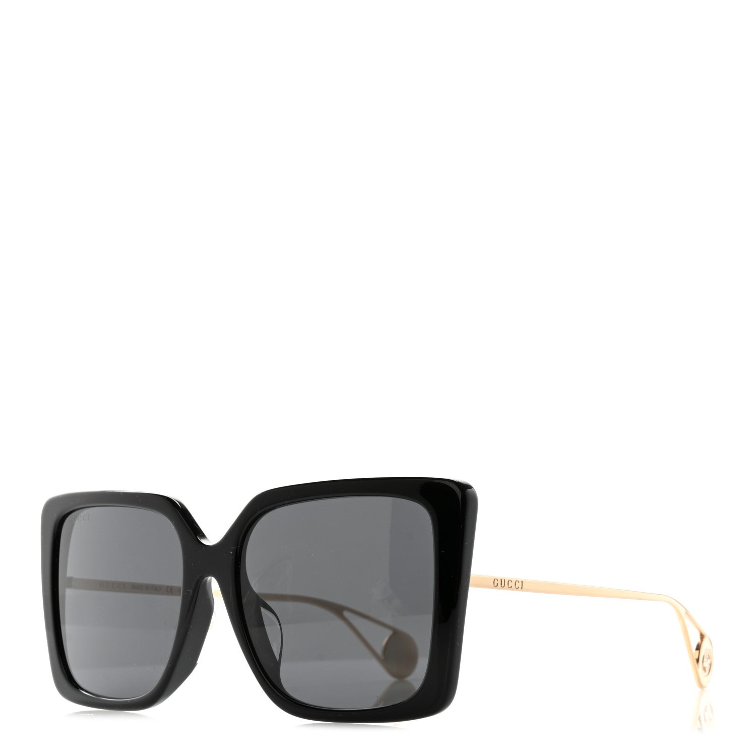 Gucci Acetate Oversize Square Frame GG0435S Sunglasses Black 1 of 7