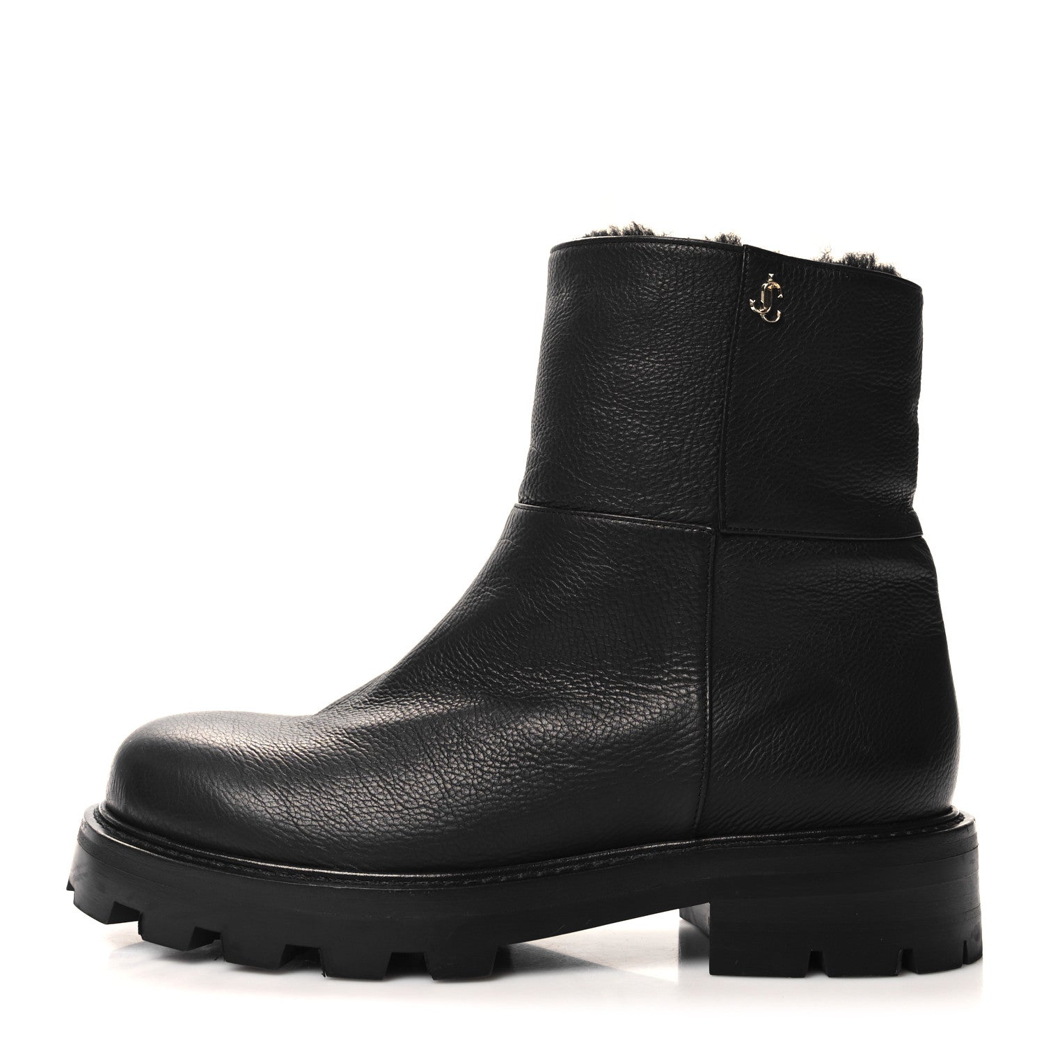 Jimmy Choo Calfskin Fur Boots 37 Black 1 of 6