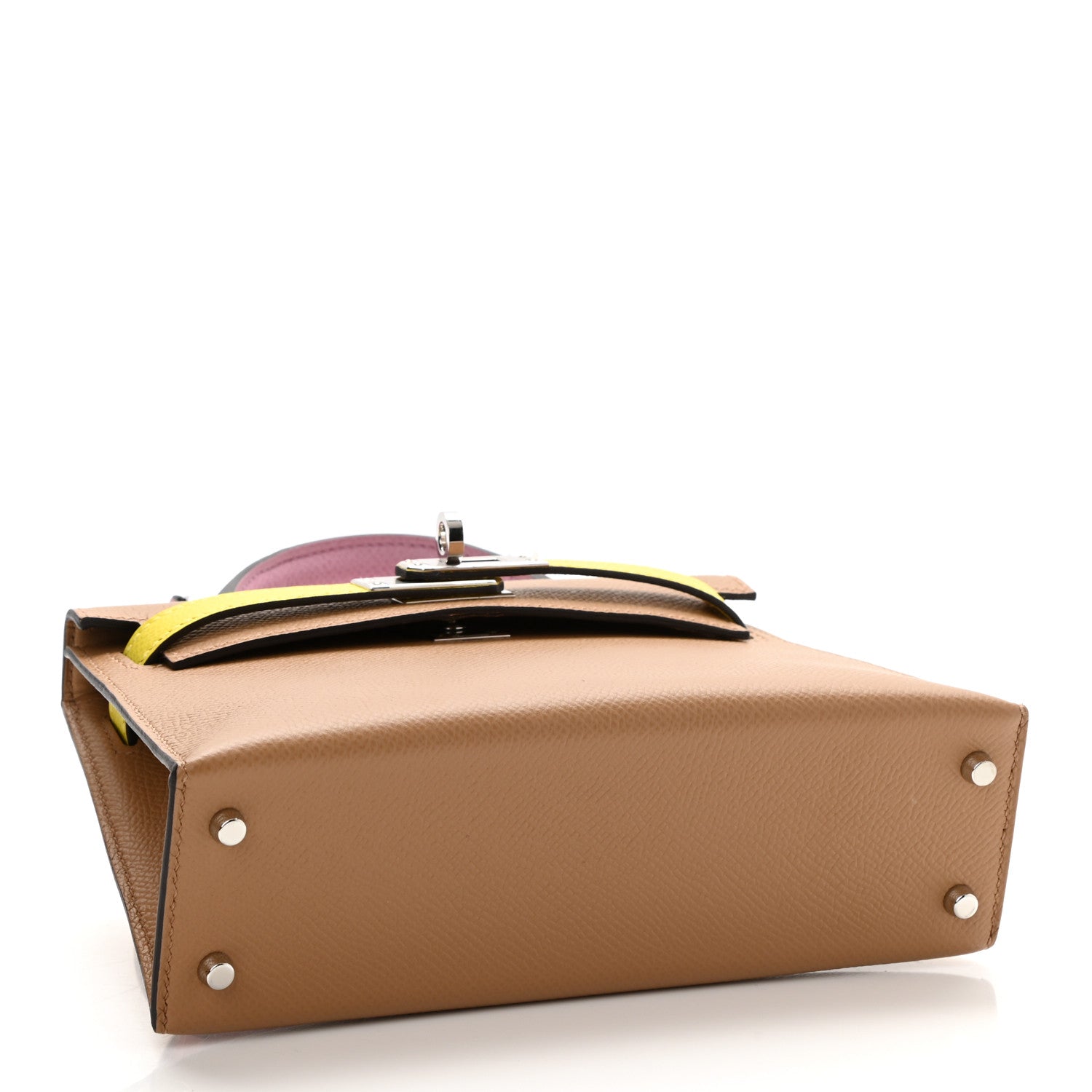 Hermes Epsom Mini Kelly Sellier 20 Chai Mauve Sylvestre Lime 4 of 11