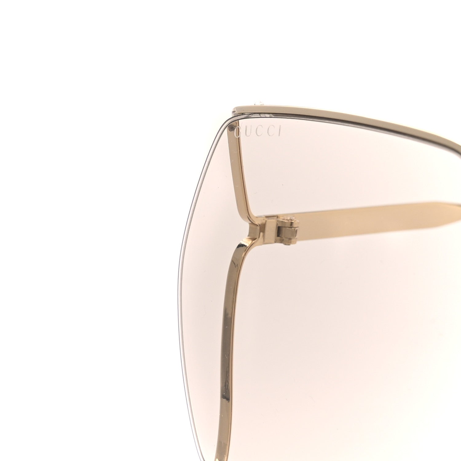 Gucci Metal Square Frame Sunglasses GG0817S Gold 7 of 8