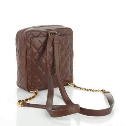 Chanel Caviar Quilted CC Backpack Brown 3 of 7