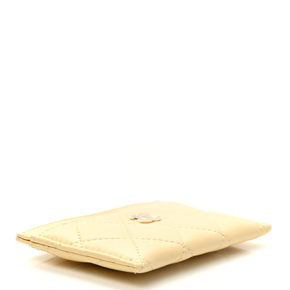 Chanel Lambskin Quilted Card Holder Yellow 4 of 9