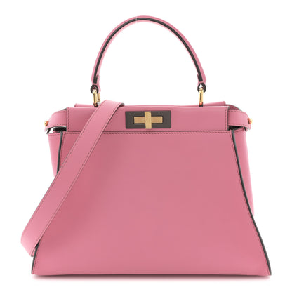 Fendi Vitello Seta Medium Peekaboo Iconic Satchel Pink 1 of 10