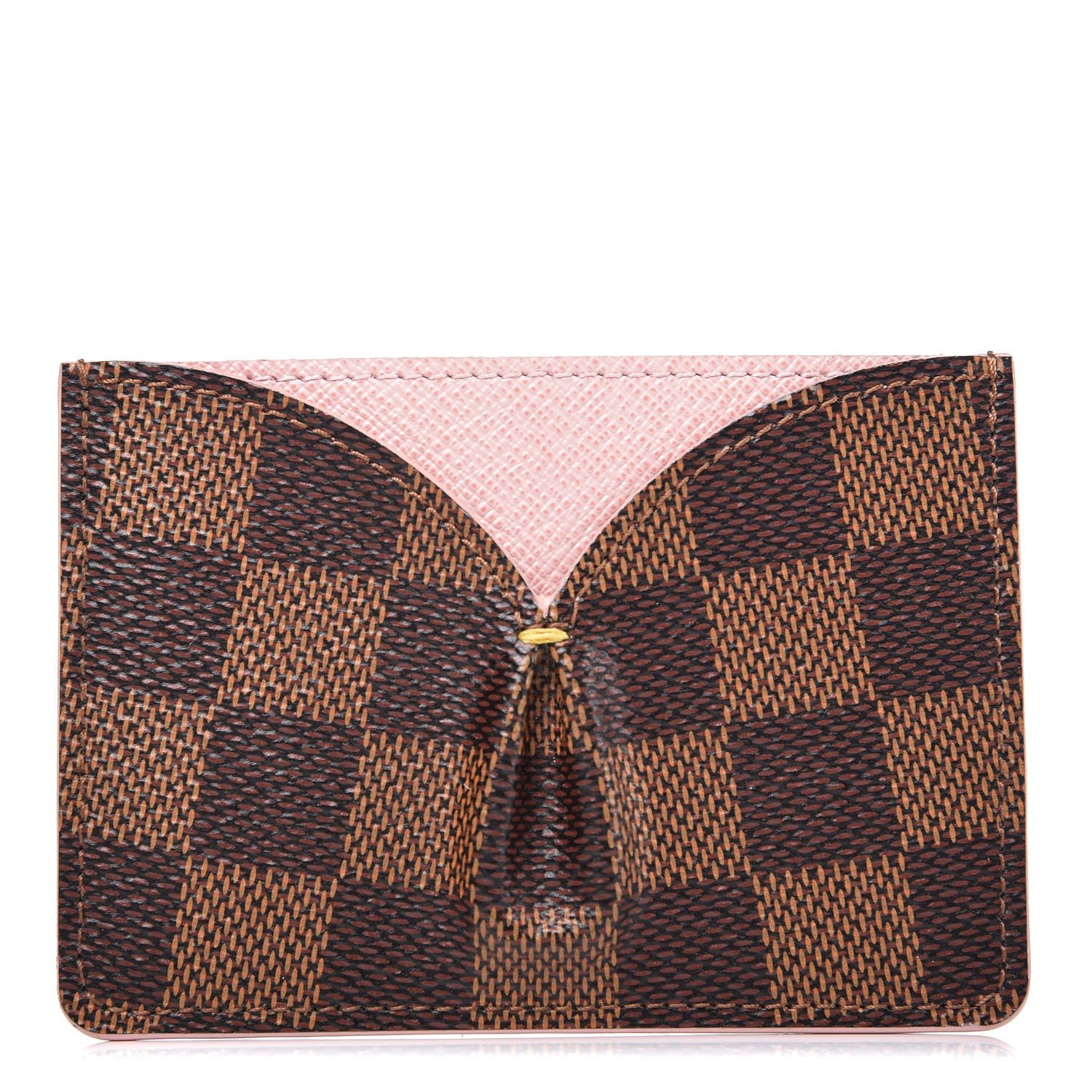 Louis Vuitton Damier Ebene Caissa Card Holder Rose Ballerine 1 of 9