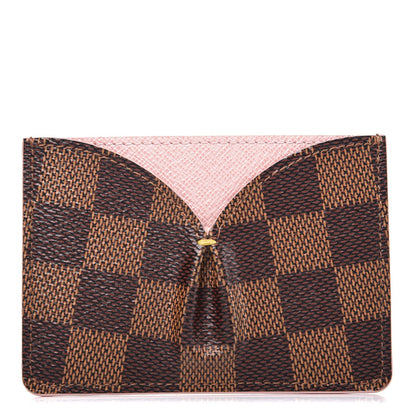 Louis Vuitton Damier Ebene Caissa Card Holder Rose Ballerine 1 of 9