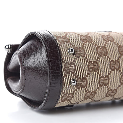 Gucci Monogram Small Bamboo Bullet Satchel Brown 9 of 10