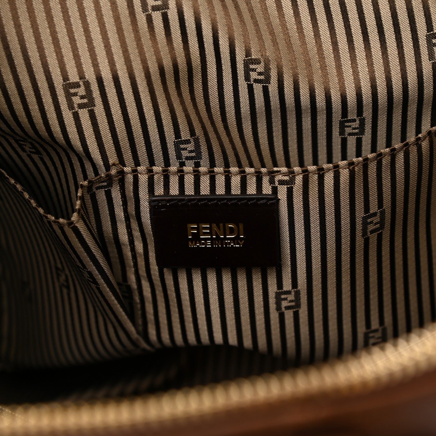 Fendi Vitello Dolce Marmol Large Chameleon Tote Brown 6 of 11