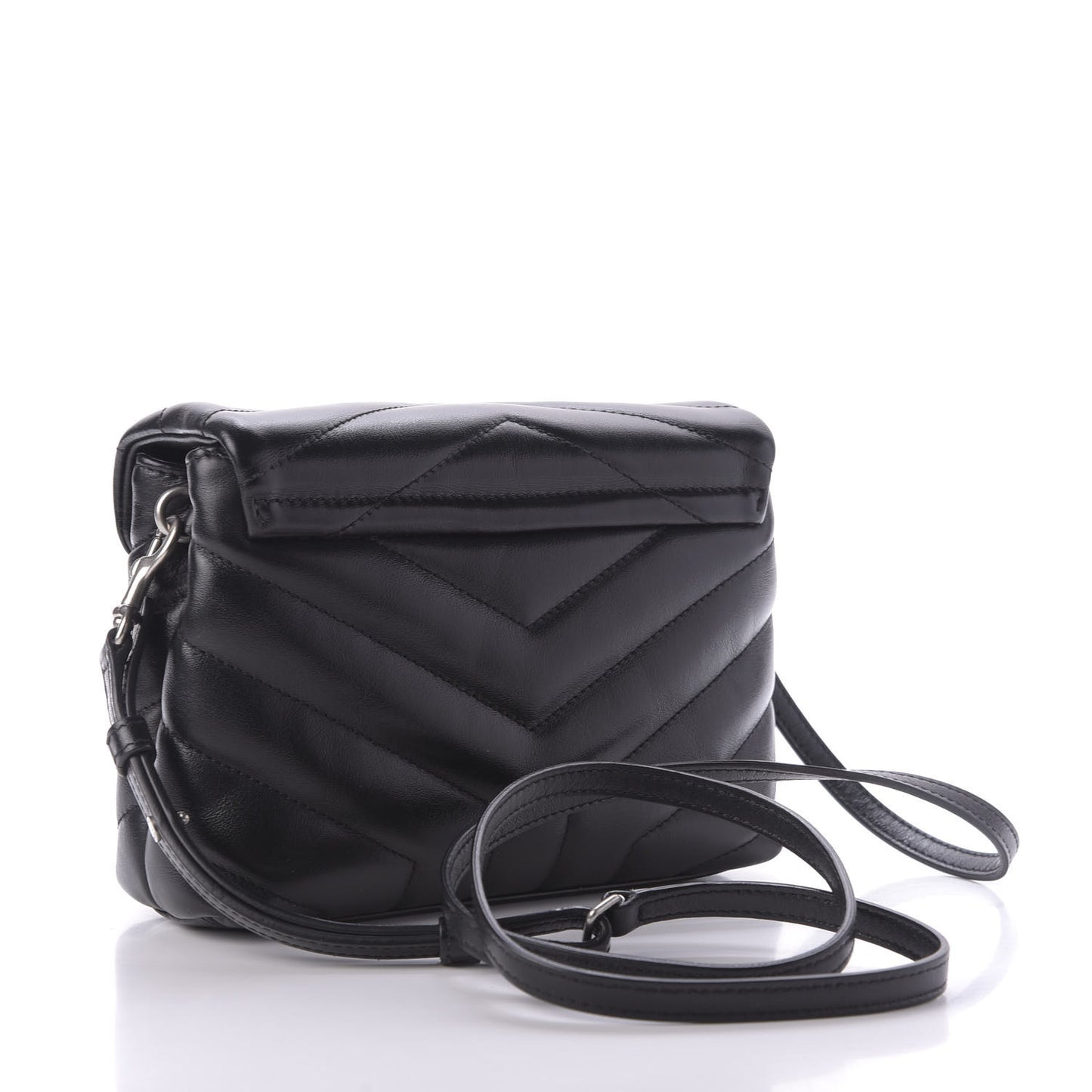 Calfskin Y Quilted Monogram Toy Loulou Crossbody Bag Black