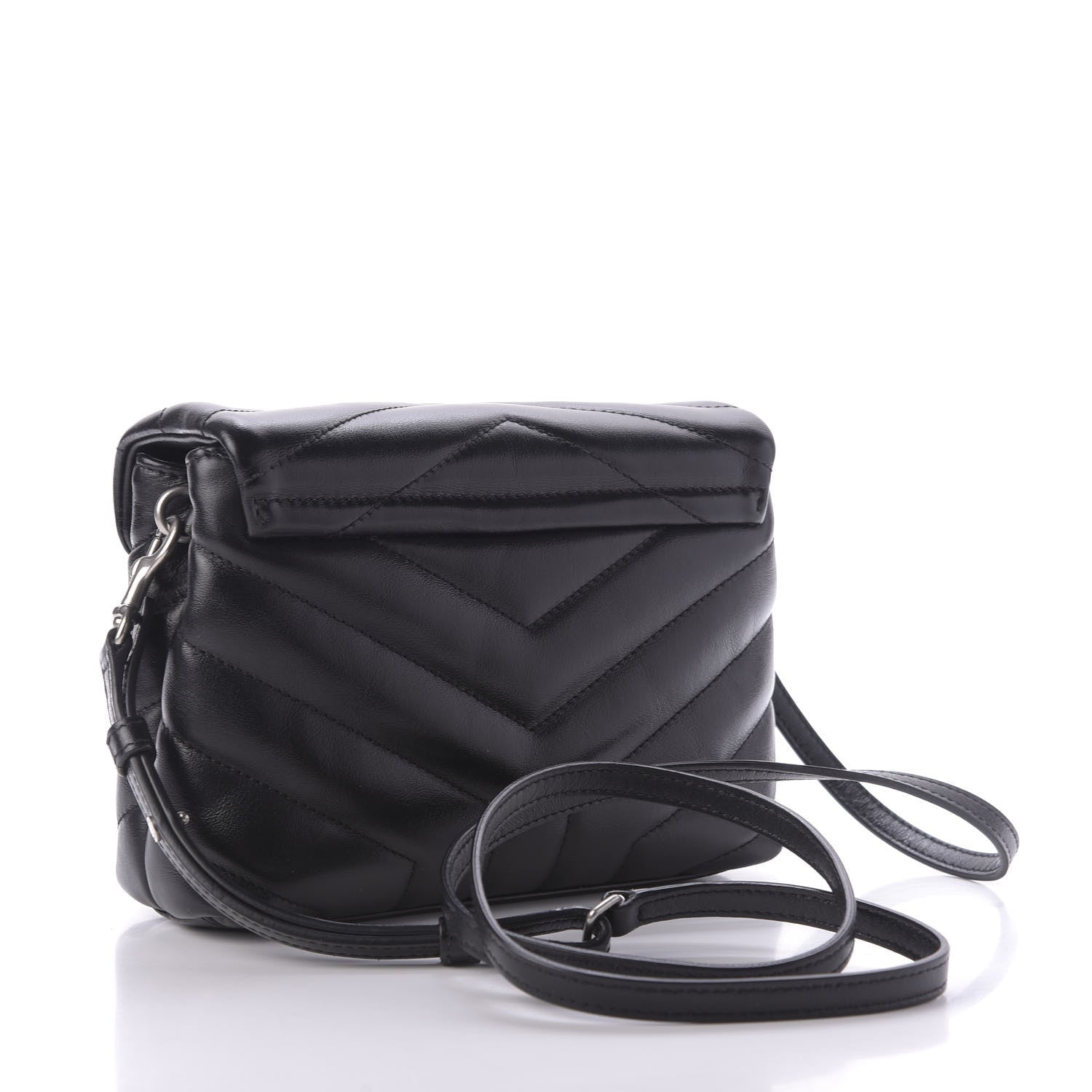 Saint Laurent Calfskin Y Quilted Monogram Toy Loulou Crossbody Bag Black 3 of 10