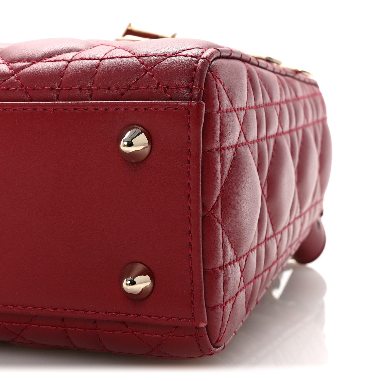 Christian Dior Lambskin Cannage Small My ABCDior Lady Dior Red 9 of 9