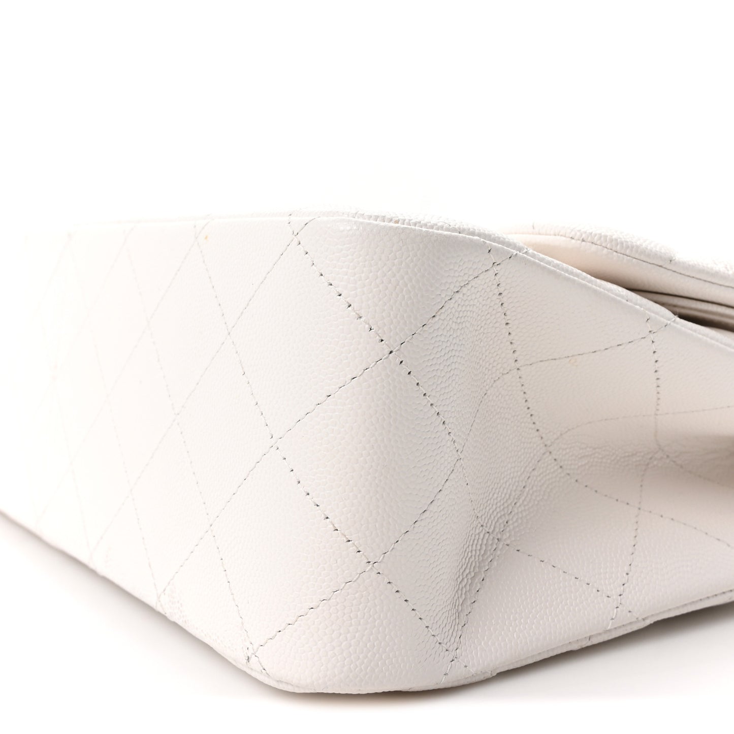Caviar Quilted Jumbo Double Flap White