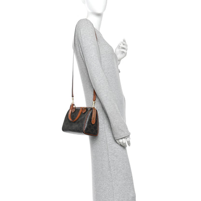 Celine Triomphe Canvas Calfskin Small Boston Bag Tan 2 of 10