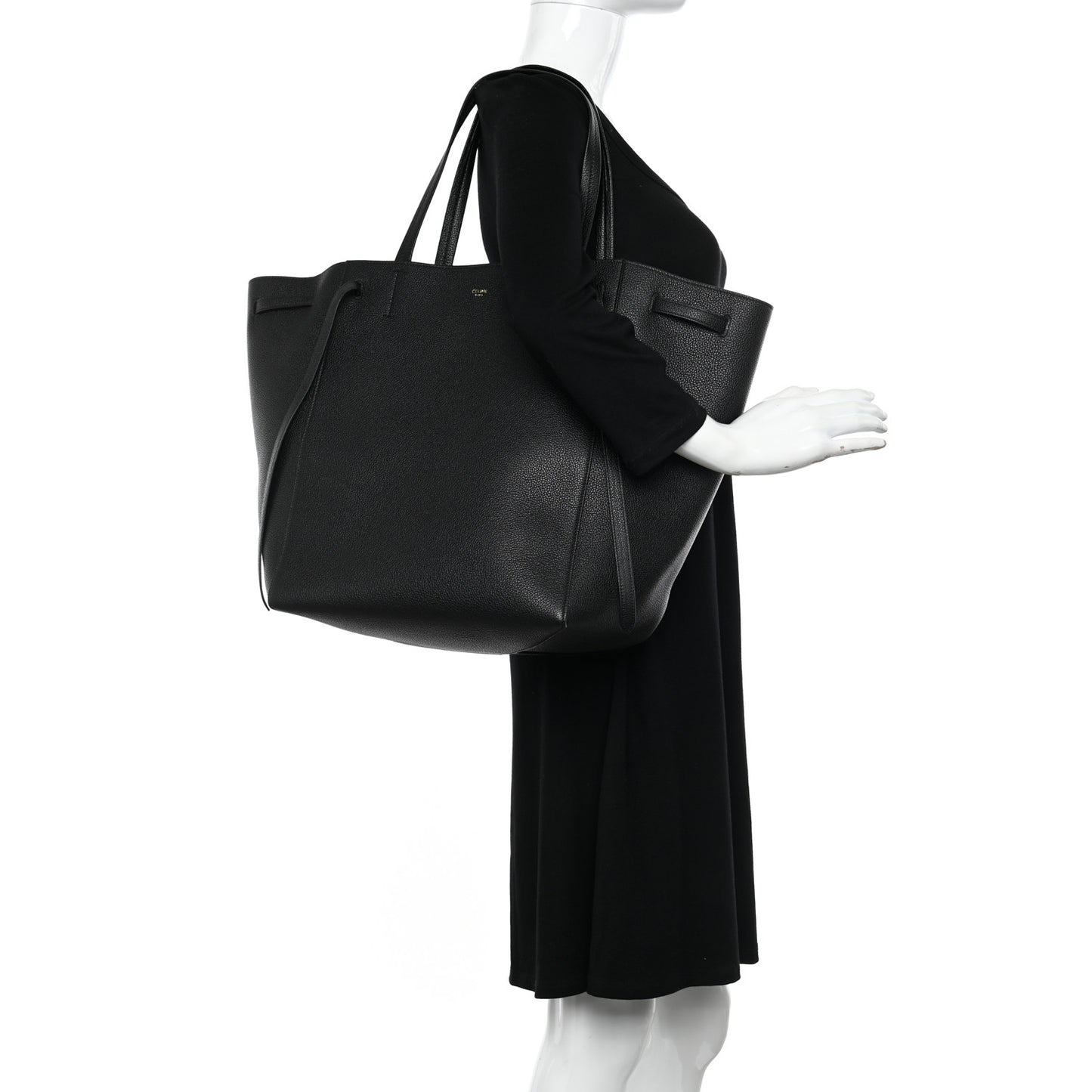 Soft Grained Calfskin Medium Belt Cabas Phantom Black