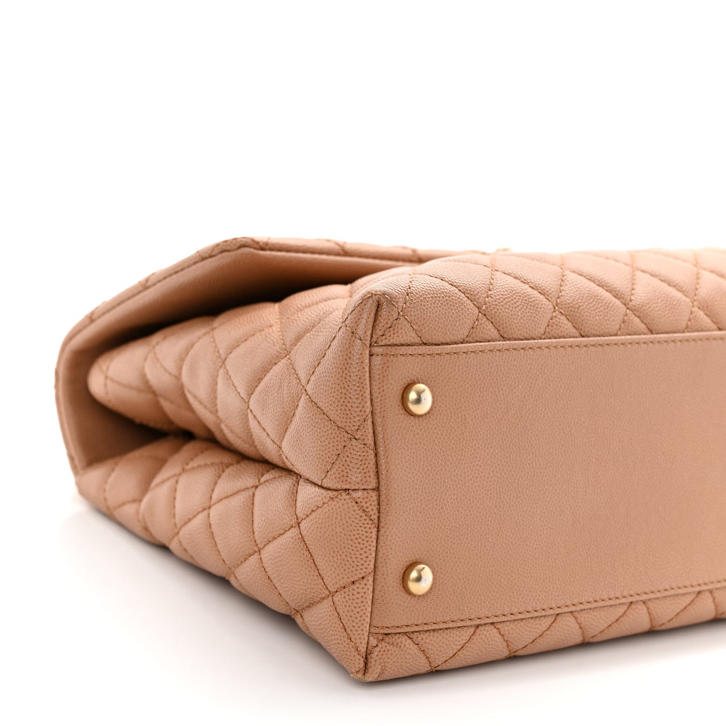 Caviar Lizard Quilted Medium Coco Handle Flap Light Beige