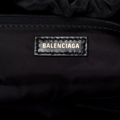 Balenciaga Textured Sport Nylon Logo Embroidered S Wheel Gym Bag Black Bleu Navy 6 of 10