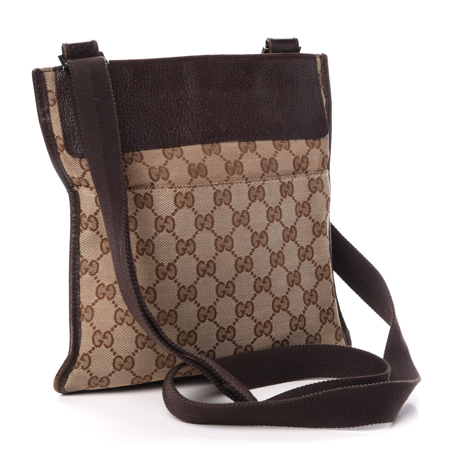 Monogram Messenger Crossbody Bag Dark Brown