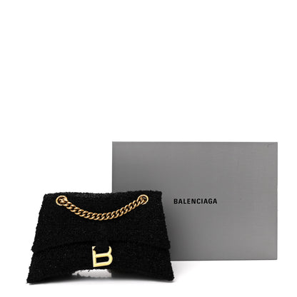 Balenciaga Metallic Tweed Boucle Quilted Small Crush Chain Bag Black 11 of 11