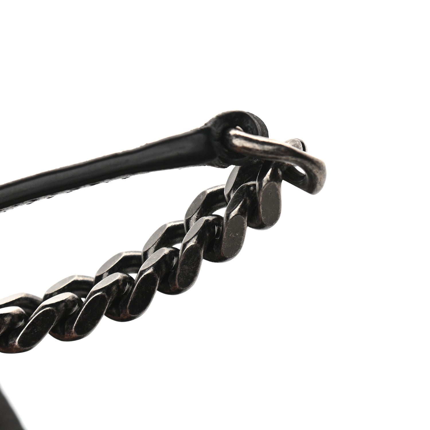 Saint Laurent Nubuck Crocodile Embossed Monogram Medium Niki Chain Satchel Black 9 of 9